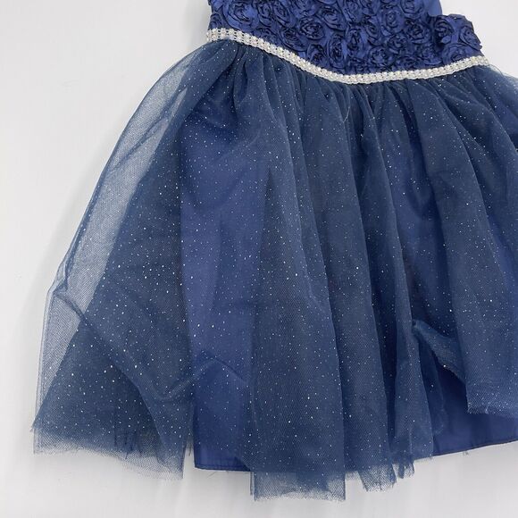 Pretty As A Picture Girl's Navy Floral Sleeveless Formal Party Dress Size 24M - Picture 3 of 9